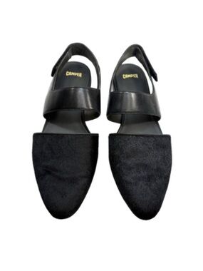 Camper Isadora Black Leather Flats | 39